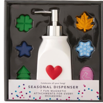 Seasonal Holiday 8-piece Soap Dispenser Set – Silver